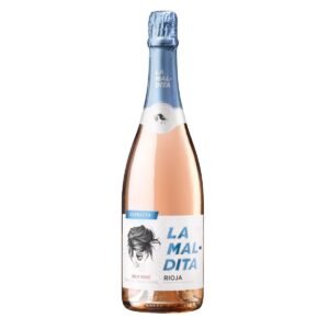Botella de La Maldita Brut Rosé espumoso rosado DO.Ca Rioja de Viñedos La Maldita